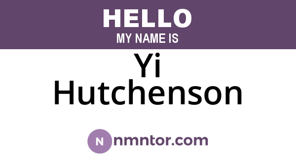 Yi Hutchenson