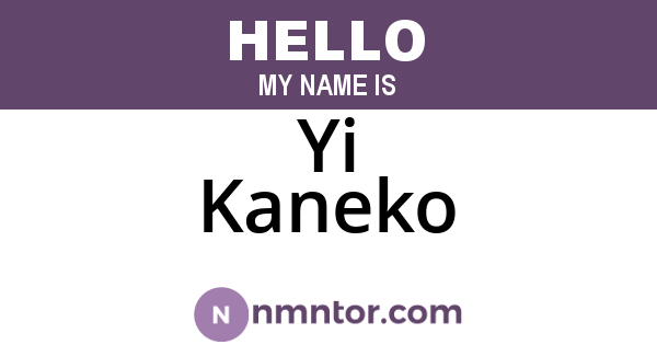 Yi Kaneko
