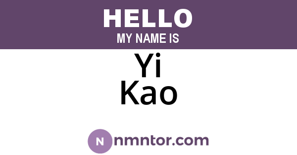 Yi Kao