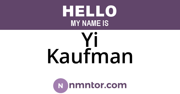 Yi Kaufman