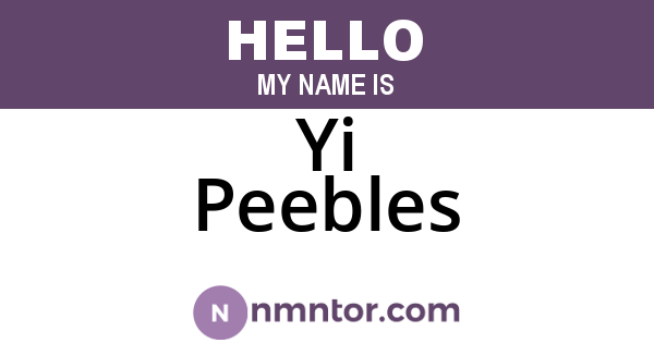 Yi Peebles