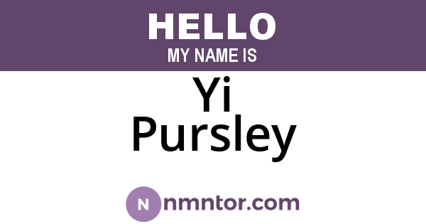 Yi Pursley
