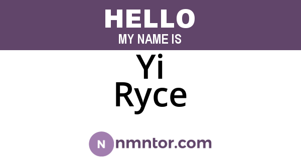 Yi Ryce