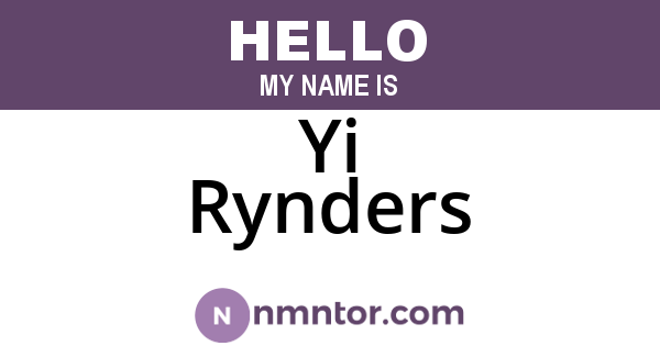 Yi Rynders