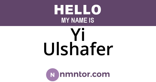 Yi Ulshafer