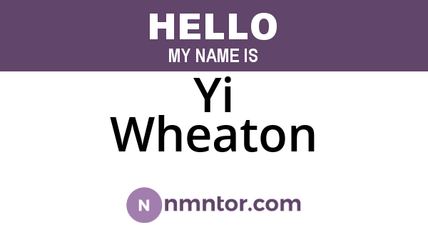 Yi Wheaton