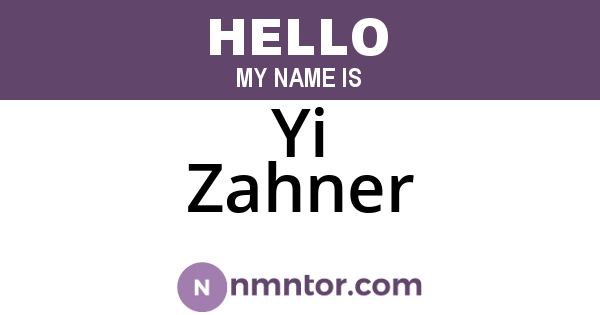 Yi Zahner