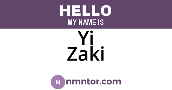 Yi Zaki