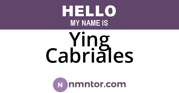 Ying Cabriales