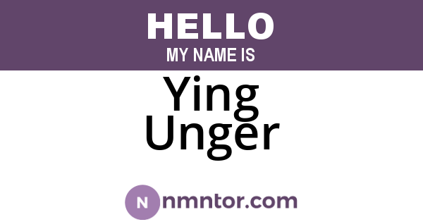 Ying Unger