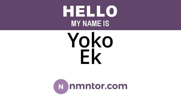 Yoko Ek
