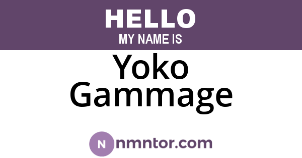 Yoko Gammage