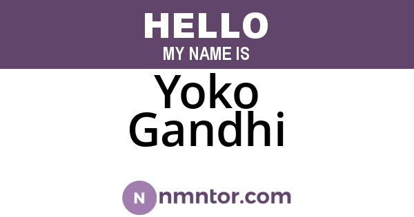 Yoko Gandhi