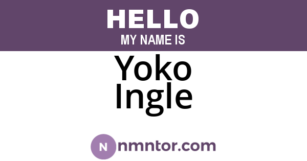 Yoko Ingle