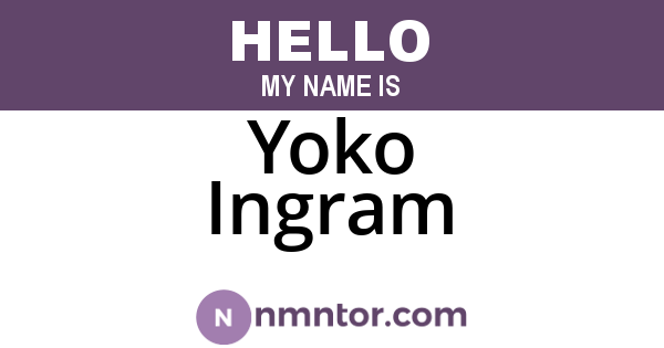 Yoko Ingram