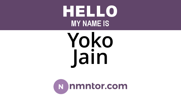 Yoko Jain
