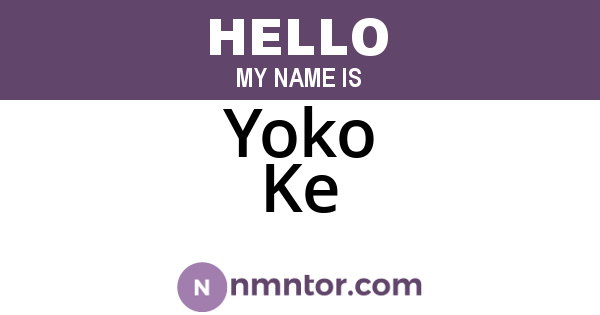 Yoko Ke