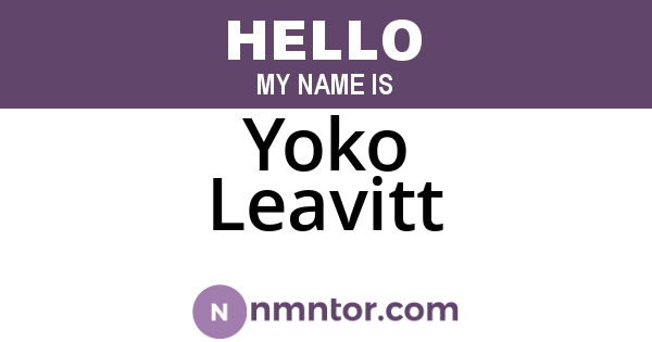 Yoko Leavitt