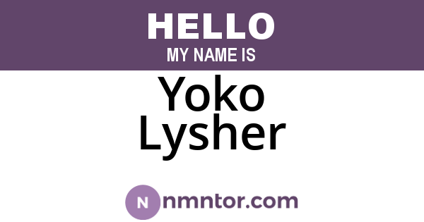 Yoko Lysher