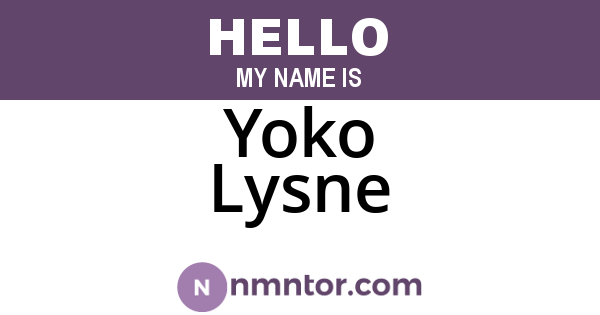 Yoko Lysne