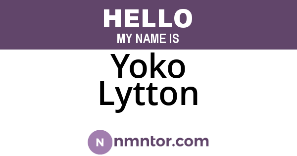 Yoko Lytton
