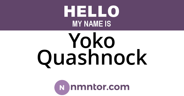 Yoko Quashnock