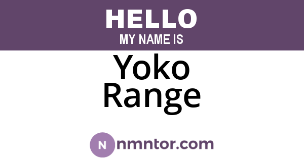Yoko Range