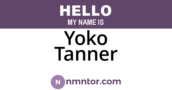 Yoko Tanner
