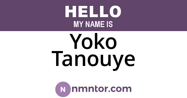 Yoko Tanouye