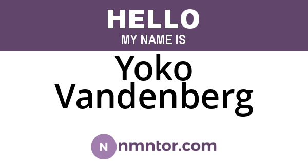 Yoko Vandenberg