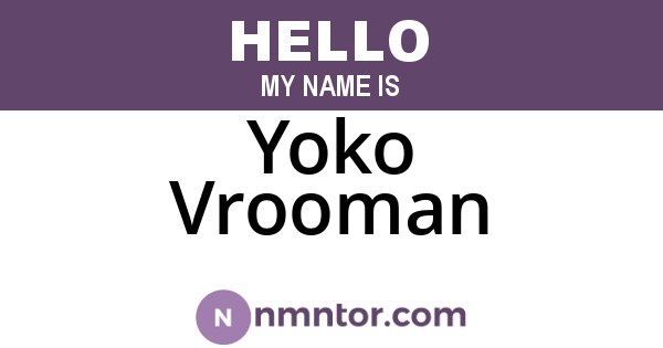Yoko Vrooman