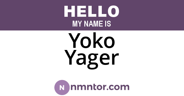 Yoko Yager