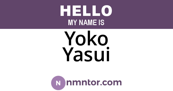 Yoko Yasui