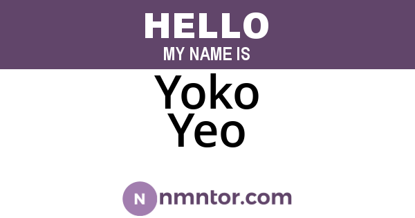 Yoko Yeo