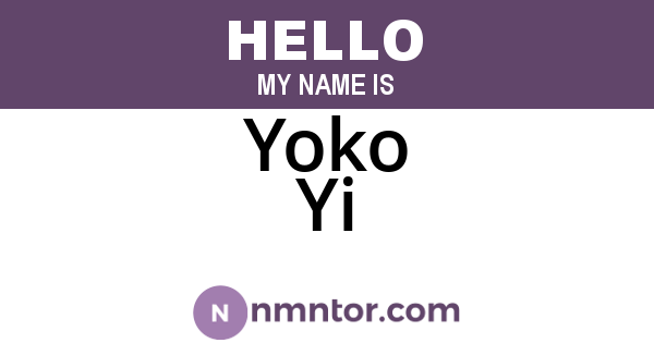 Yoko Yi