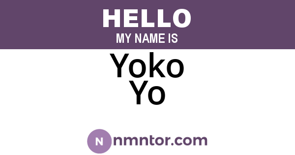 Yoko Yo