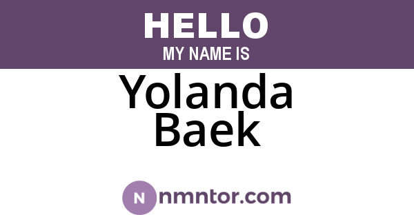 Yolanda Baek