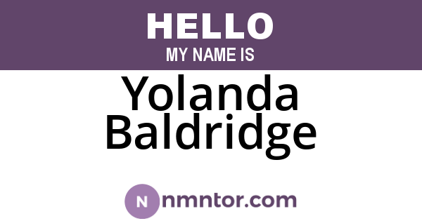 Yolanda Baldridge
