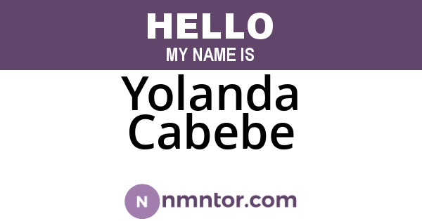 Yolanda Cabebe