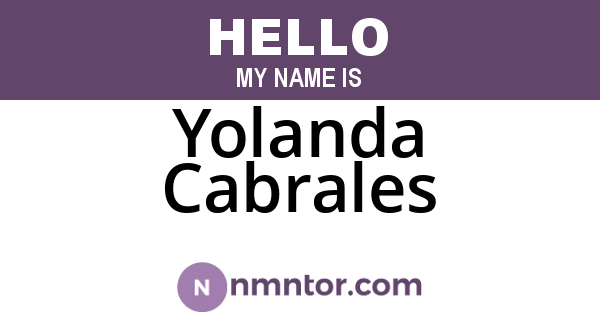 Yolanda Cabrales