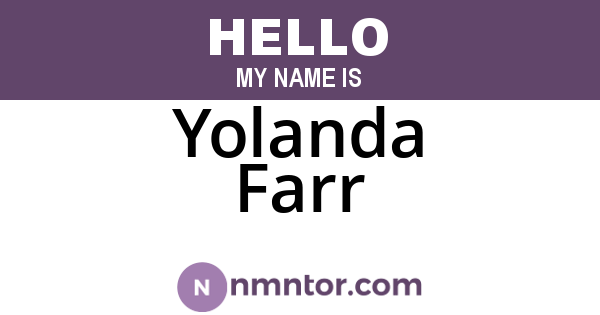 Yolanda Farr