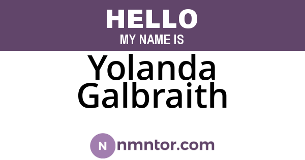 Yolanda Galbraith
