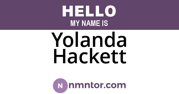 Yolanda Hackett