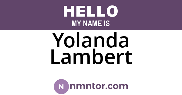 Yolanda Lambert
