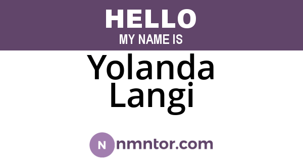 Yolanda Langi