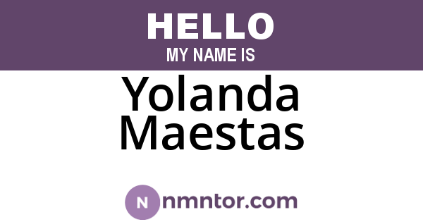 Yolanda Maestas