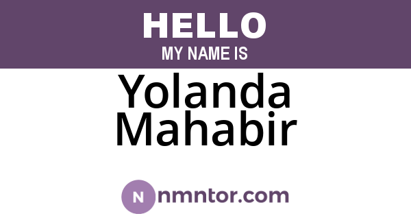 Yolanda Mahabir
