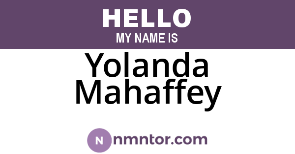 Yolanda Mahaffey