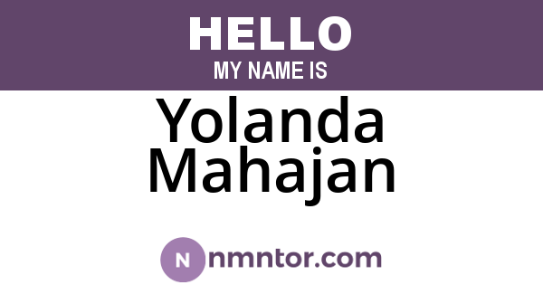 Yolanda Mahajan