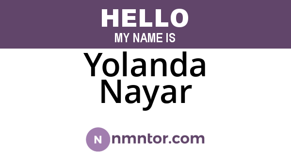 Yolanda Nayar